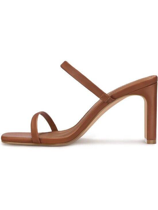 Women\'s Brown Summer Square Toe Two Strap Open Toe Block Fashion Heels Sandals main image 1
